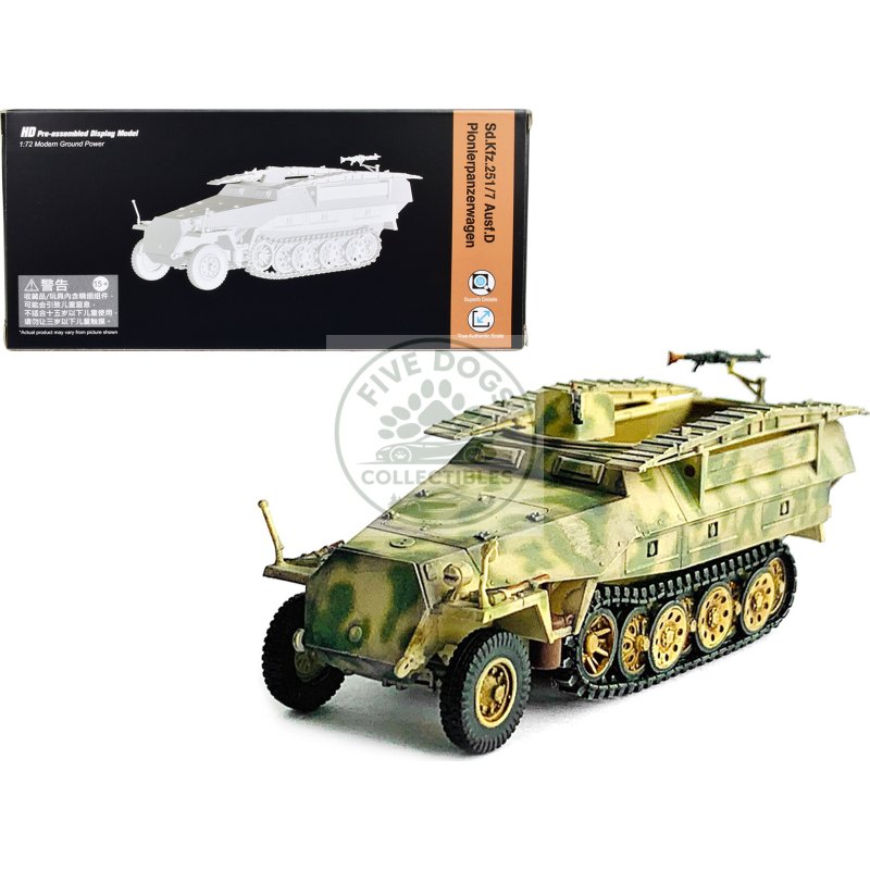 german sd.kfz. 251/7 ausf.d pionierpanzerwagen armored vehicle "neo dragon armor" series 1/72 plastic model by dragon models