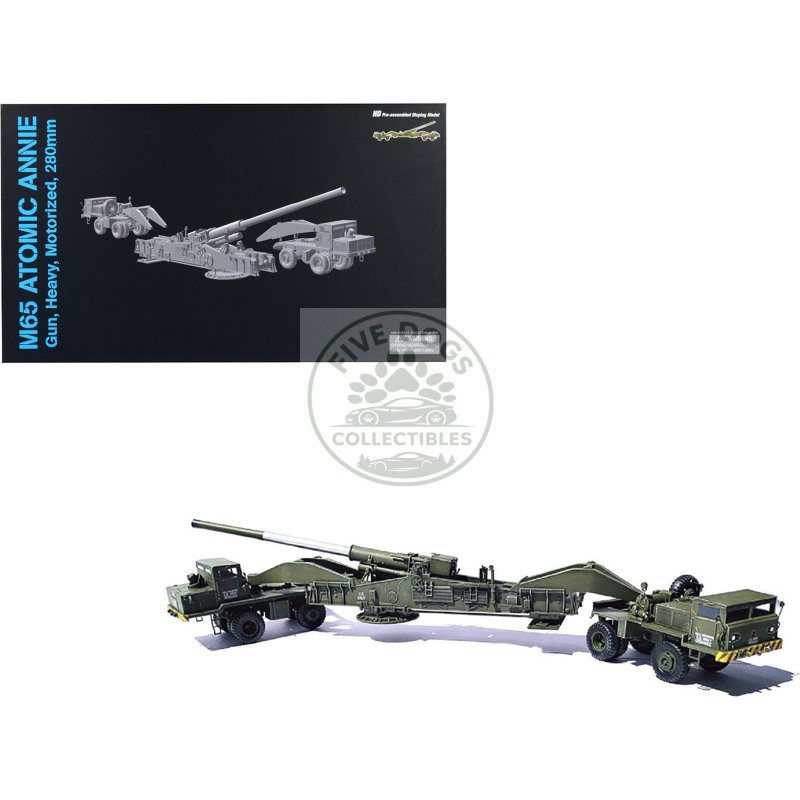 united states m65 atomic cannon "atomic annie" artillery olive drab "traveling mode" us army "neo dragon armor" series 1/72 plastic model by dragon models