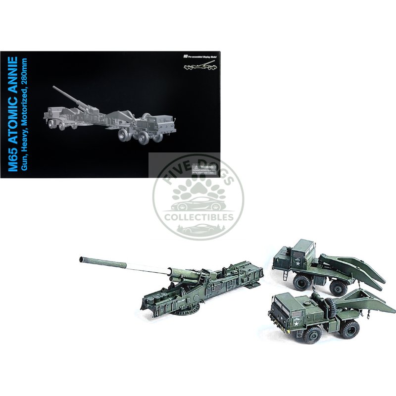 united states m65 atomic cannon "atomic annie" artillery olive drab "firing mode" us army "neo dragon armor" series 1/72 plastic model by dragon models