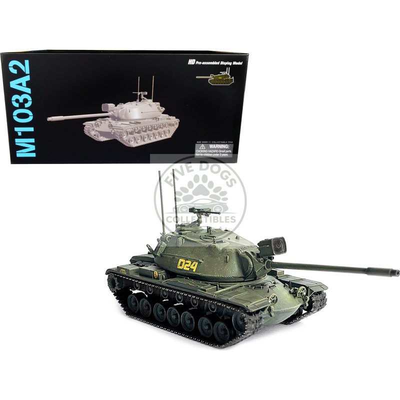 united states m103a2 heavy tank d24 olive drab "neo dragon armor" series 1/72 plastic model by dragon models