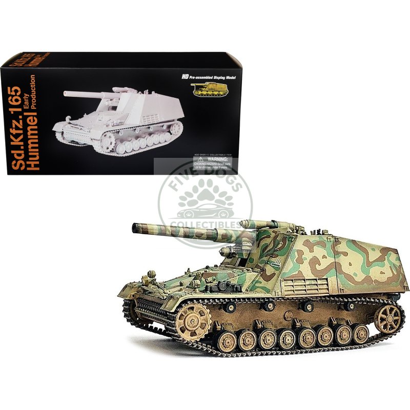 german sd.kfz.165 hummel self propelled gun v2 "early production german army" "neo dragon armor" series 1/72 plastic model by dragon models