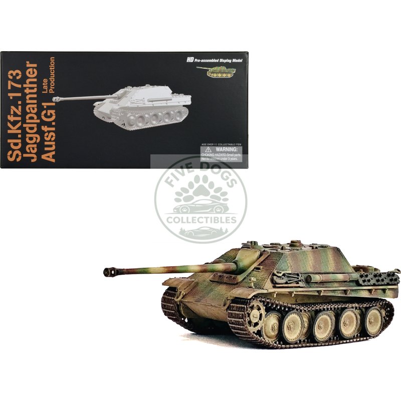 germany sd.kfz.173 jagdpanther ausf.g1 late production tank "spz.jg.abt.560 ardennes" (1944) "neo dragon armor" series 1/72 plastic model by dragon models