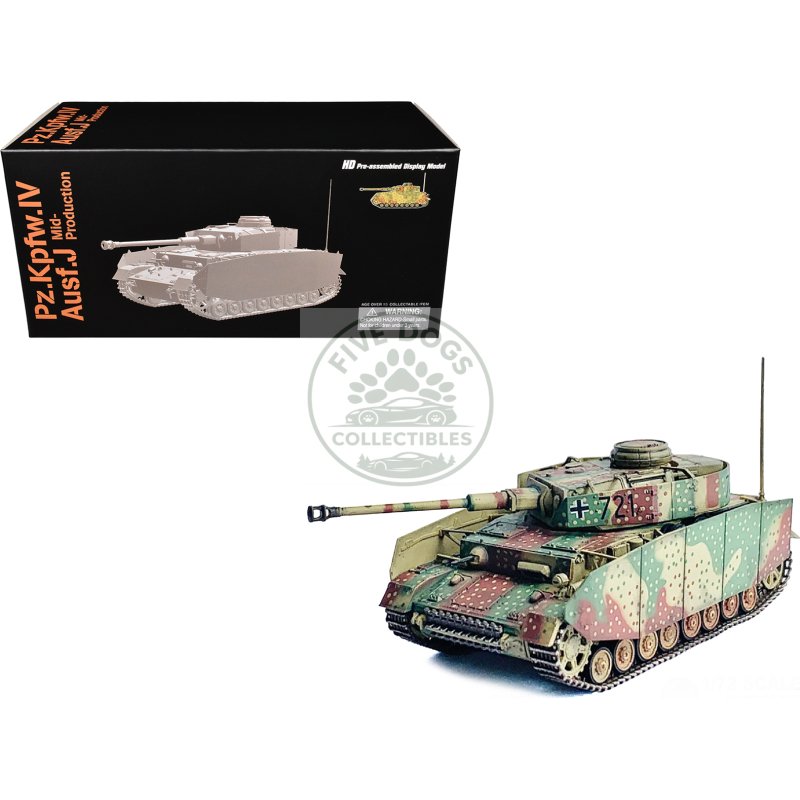 germany pz.kpfw.iv ausf.j mid production tank "#721 western front" (1944) "neo dragon armor" series 1/72 plastic model by dragon models