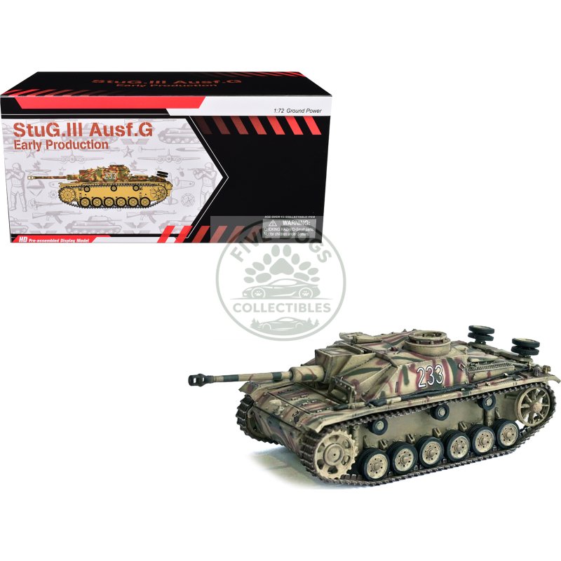 germany stug iii ausf. g "early production" tank "#233 pz.abt. 103 3.pz.gren. div. rome" (1943) "neo dragon armor" series 1/72 plastic model by dragon models