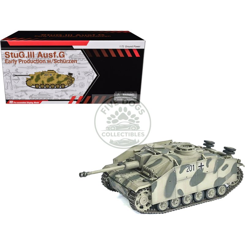 germany stug.iii ausf.g early production tank with schurzen #201 "stug brigade 242 italy" (1943) "neo dragon armor" series 1/72 plastic model by dragon models