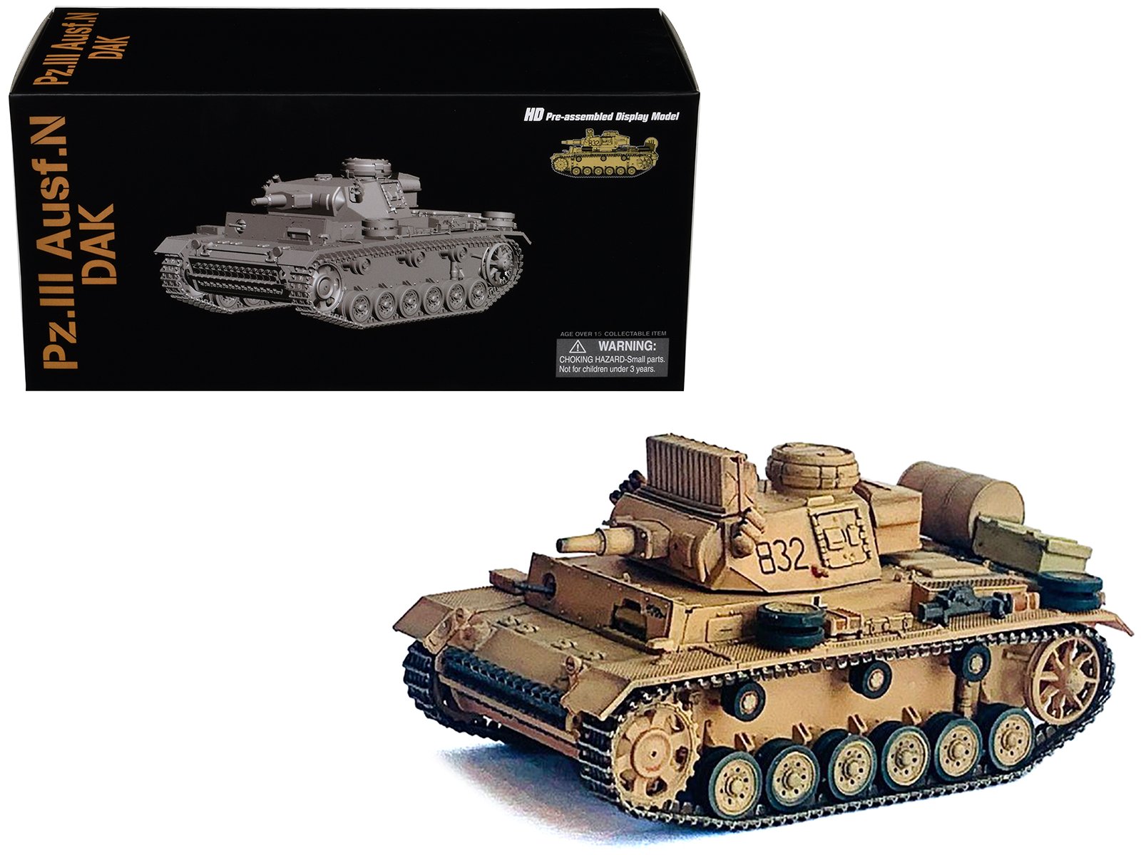 germany pz.kpfw.iii ausf.n dak tank #832 "s.pz.abt.501 tunisia" (1942/43) "neo dragon armor" series 1/72 plastic model by dragon models germany pz.kpfw.iii ausf.n dak tank #832 "s.pz.abt.501 tunisia" (1942/43) "neo dragon armor" series 1/72 plastic model by dragon models