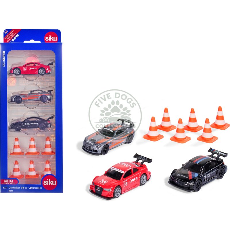 race cars 3 car set diecast models by siku