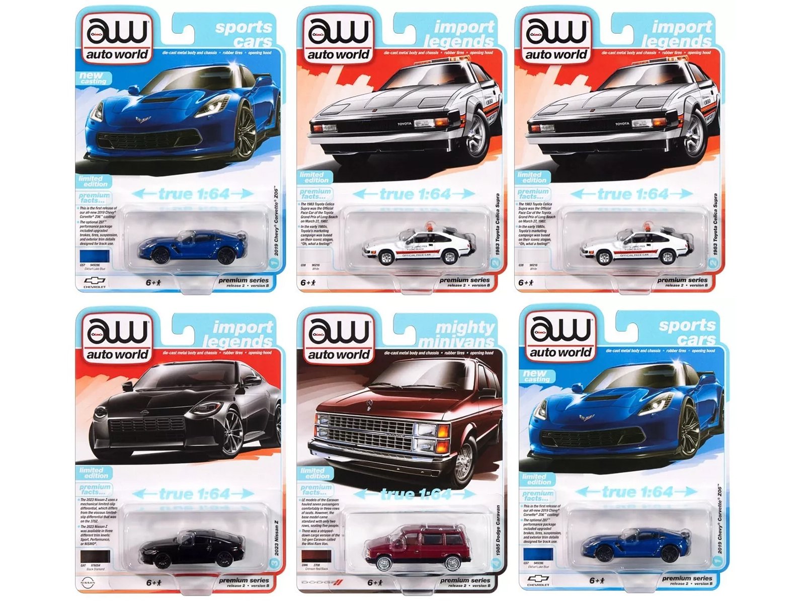 auto world premium 2024 set b of 6 pieces release 2 1/64 diecast model cars by auto world auto world premium 2024 set b of 6 pieces release 2 1/64 diecast model cars by auto world