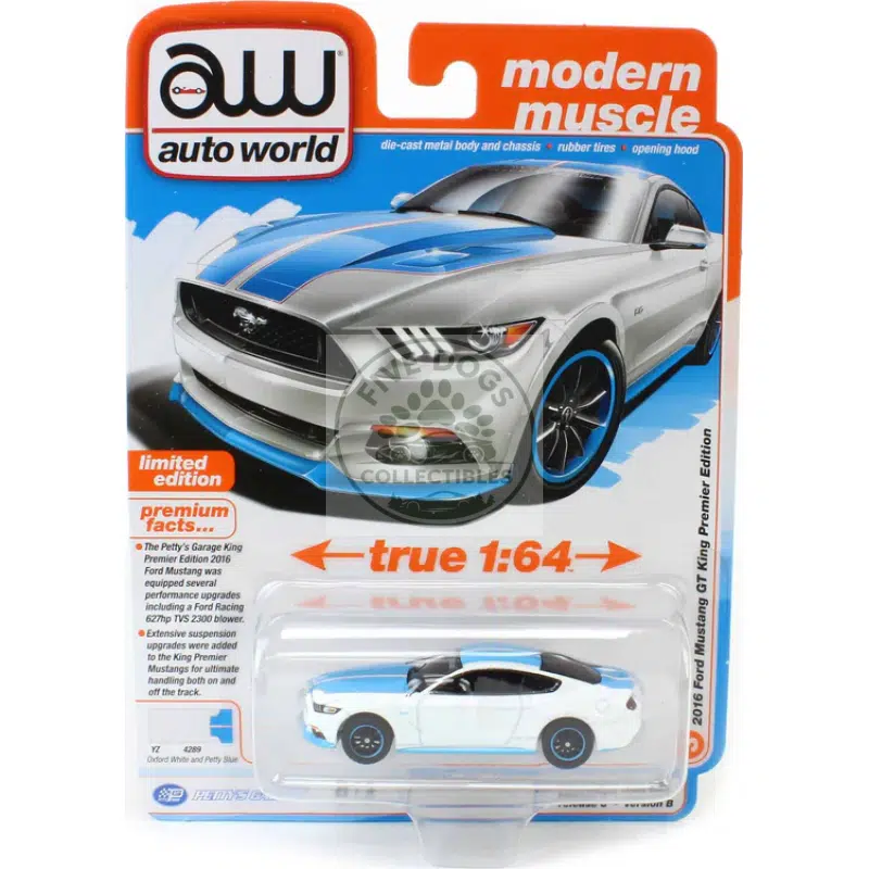 auto world 2017 ford mustang gt petty's garage modern muscle 1:64 diecast model