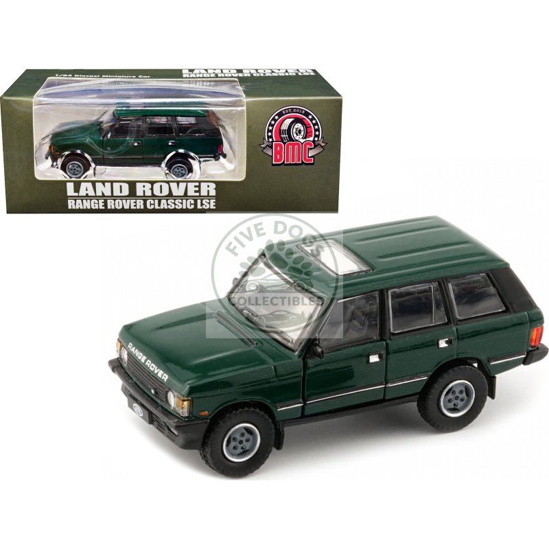 land rover range rover classic lse rhd (right hand drive) green with sunroof with extra wheels 1/64 diecast model car by bm creations