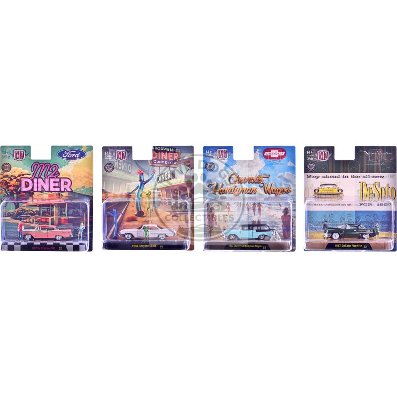 "auto news" release 16 set of 4 cars limited edition to 8500 pieces worldwide 1/64 diecast model cars by m2 machines