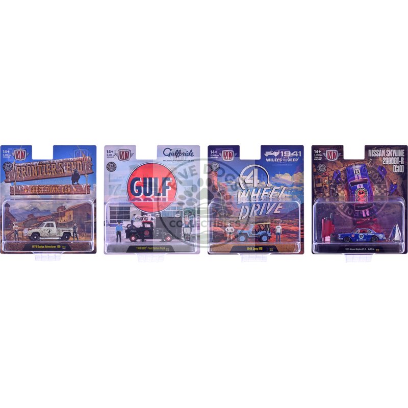 "auto news" release 18 set of 4 cars limited edition to 8000 pieces worldwide 1/64 diecast model cars by m2 machines