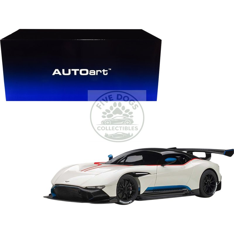 aston martin vulcan stratus white with red and blue stripes 1/18 model car by autoart