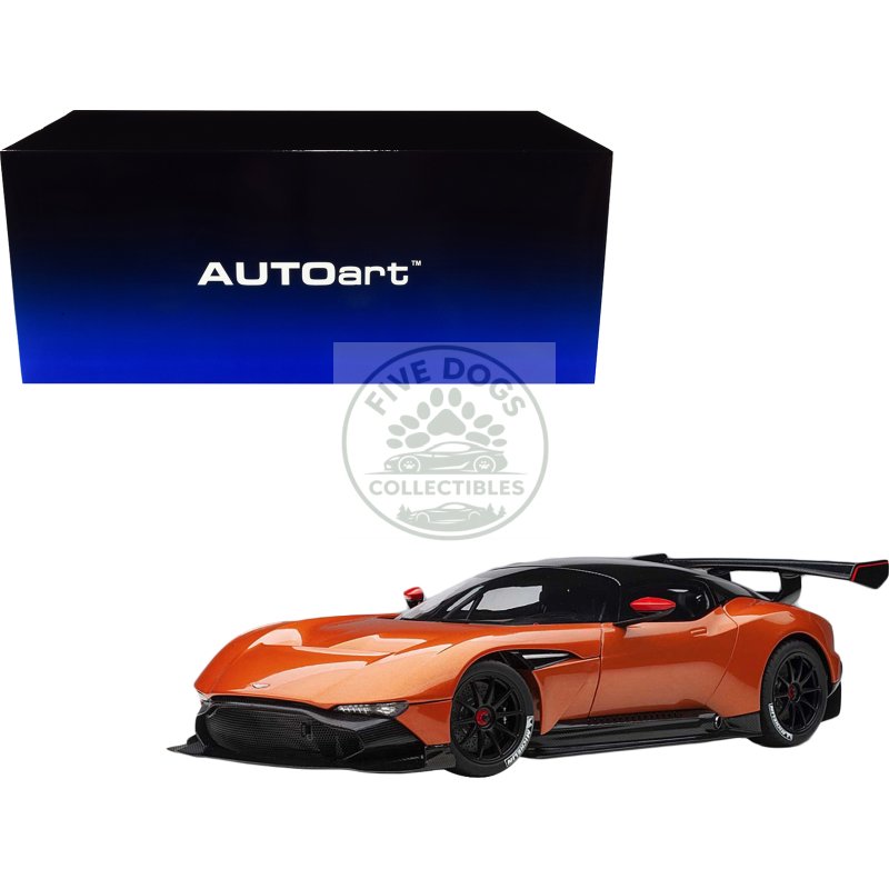 aston martin vulcan madagascar orange with carbon top 1/18 model car by autoart