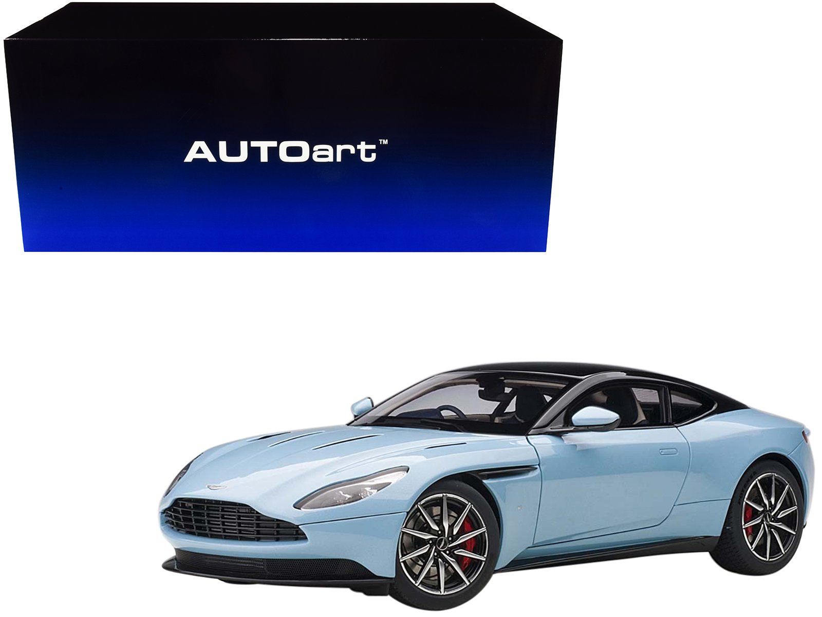 aston martin db11 q frosted glas blue with black top 1/18 model car by autoart aston martin db11 q frosted glas blue with black top 1/18 model car by autoart