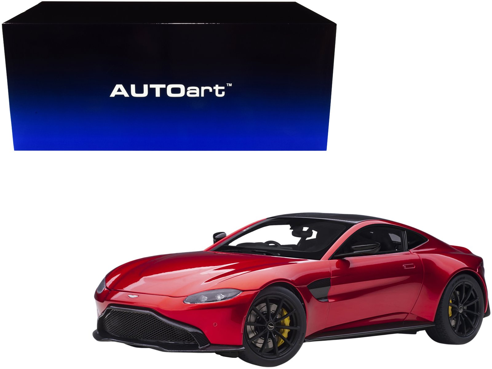 2019 aston martin vantage rhd (right hand drive) hyper red metallic with carbon top 1/18 model car by autoart 2019 aston martin vantage rhd (right hand drive) hyper red metallic with carbon top 1/18 model car by autoart
