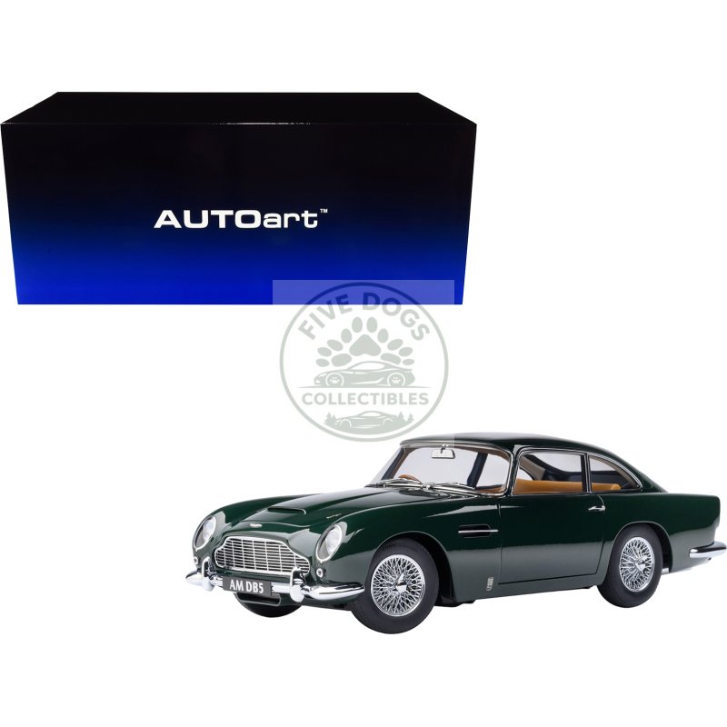aston martin db5 rhd (right hand drive) british racing green 1/18 model car by autoart