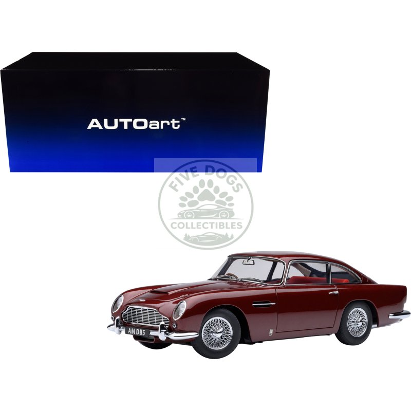 aston martin db5 rhd (right hand drive) dubonnet rosso red metallic 1/18 model car by autoart
