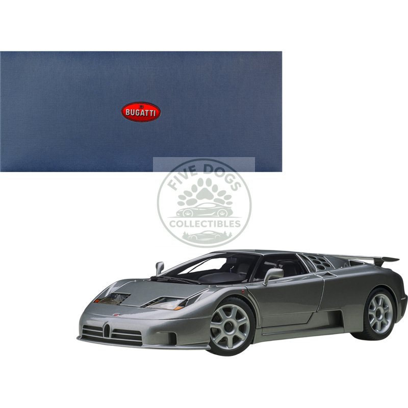 bugatti eb110 ss super sport grigio metalizzatto silver metallic with silver wheels 1/18 model car by autoart