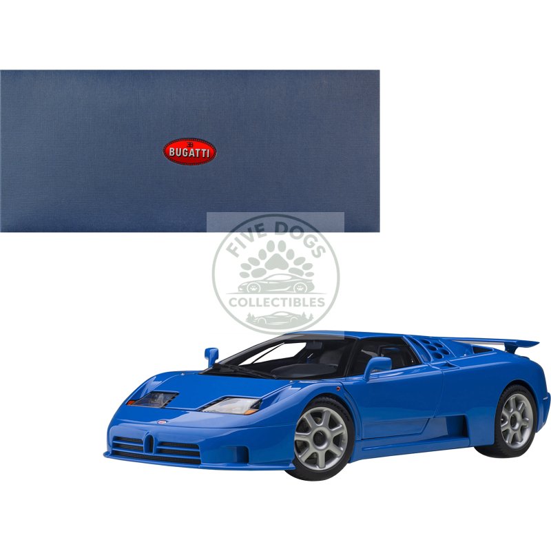 bugatti eb110 ss super sport french racing blue with silver wheels 1/18 model car by autoart