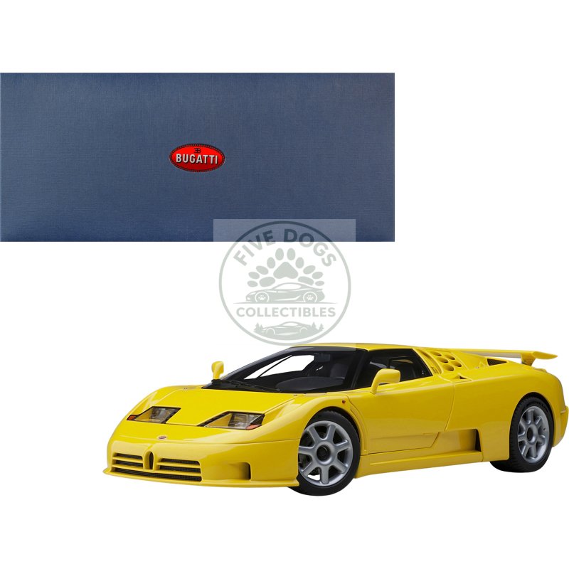 bugatti eb110 ss super sport giallo bugatti yellow with silver wheels 1/18 model car by autoart