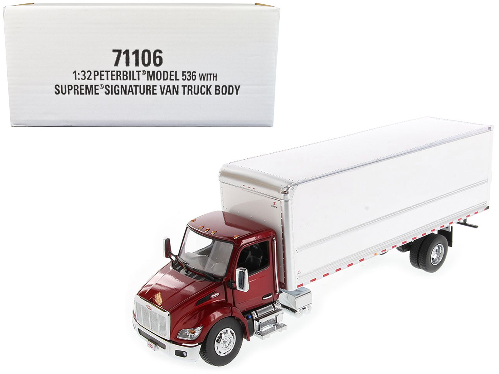 peterbilt 536 truck with supreme signature van body red metallic "transport series" 1/32 diecast model by diecast masters peterbilt 536 truck with supreme signature van body red metallic "transport series" 1/32 diecast model by diecast masters