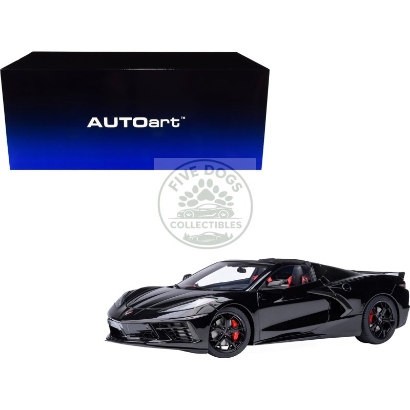 2020 chevrolet corvette c8 stingray black 1/18 model car by autoart