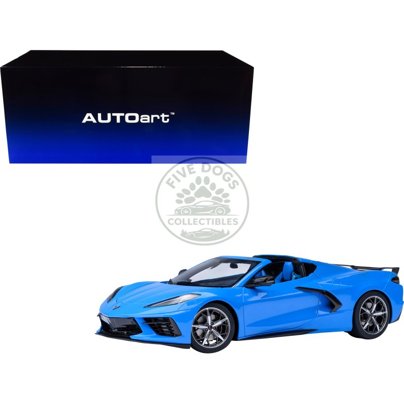 2020 chevrolet corvette c8 stingray rapid blue 1/18 model car by autoart