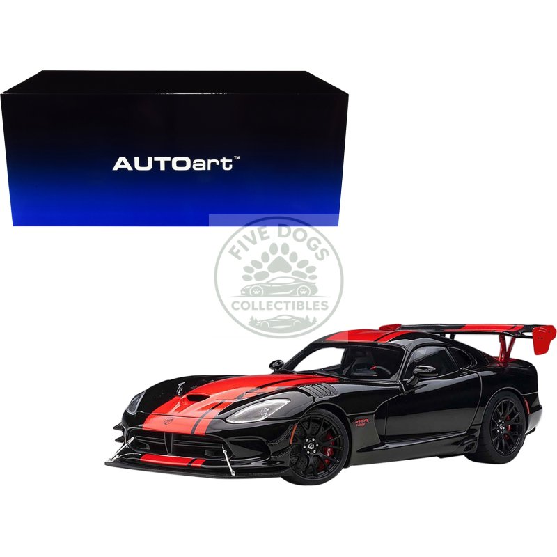 2017 dodge viper 1:28 edition acr black with red stripes 1/18 model car by autoart