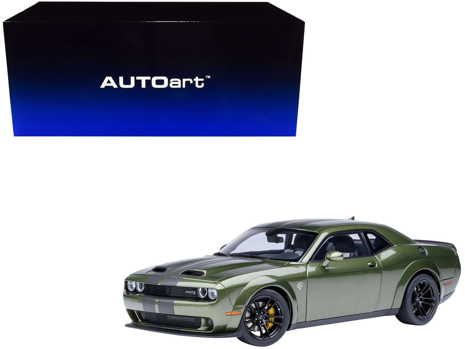2022 dodge challenger srt jailbreak f8 green with carbon stripes 1/18 model car by autoart 2022 dodge challenger srt jailbreak f8 green with carbon stripes 1/18 model car by autoart