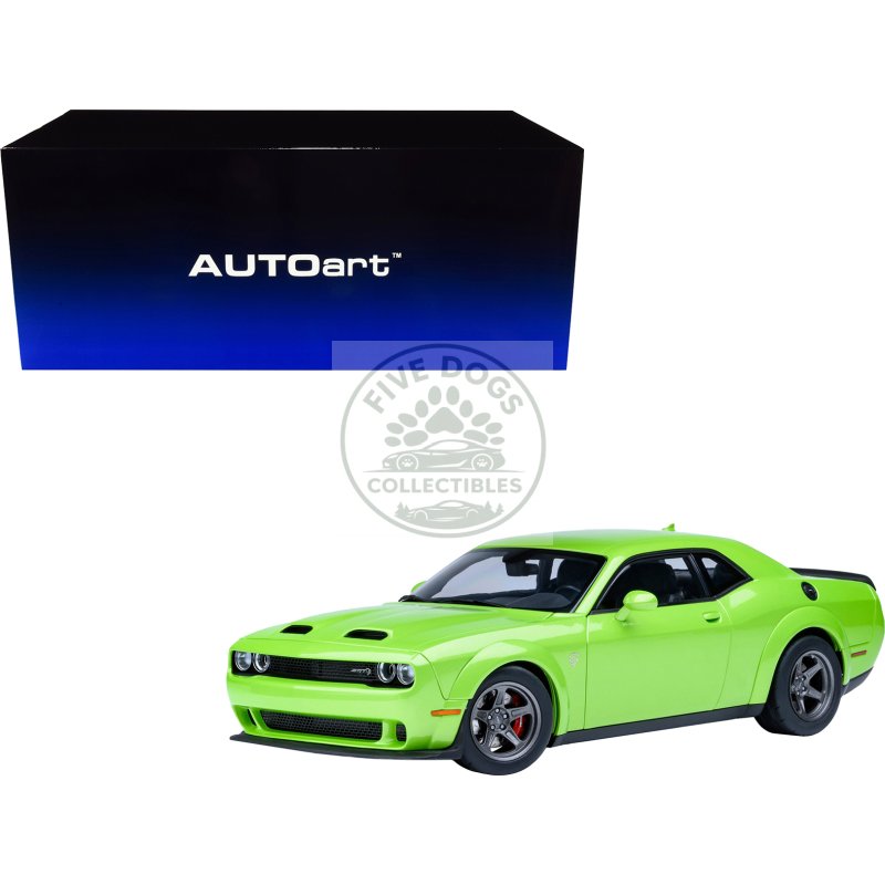 2023 dodge challenger srt super stock sublime green 1/18 model car by autoart