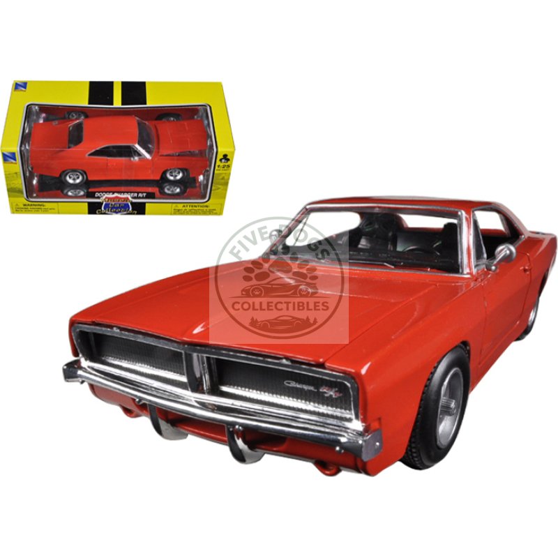 1969 dodge charger r/t orange "muscle car collection" 1/25 diecast model car by new ray