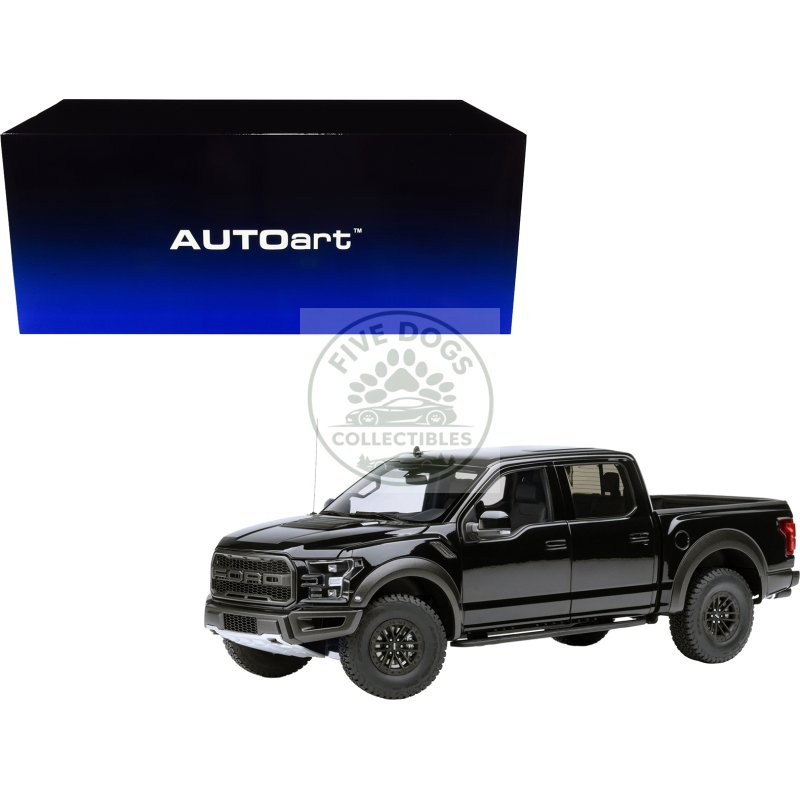 2019 ford f 150 raptor pickup truck agate black 1/18 model car by autoart