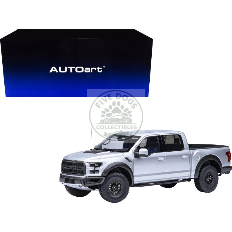 2019 ford f 150 raptor pickup truck ingot silver 1/18 model car by autoart