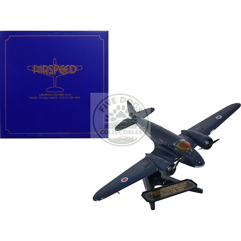 airspeed as.10 oxford aircraft "ph185 778 squadron fleet air arm" royal air force "oxford aviation" series 1/72 diecast model airplane by oxford diecast