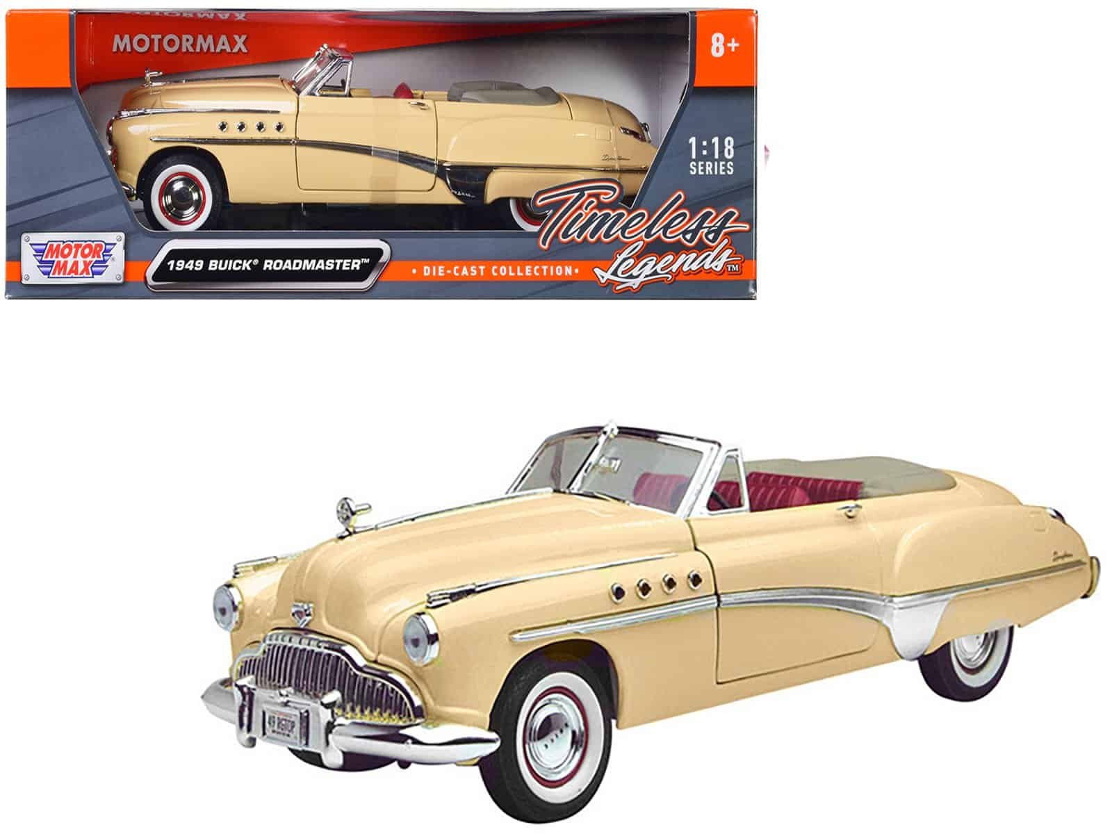 1949 buick roadmaster cream with red interior 1/18 diecast model car by motormax 1949 buick roadmaster cream with red interior 1/18 diecast model car by motormax