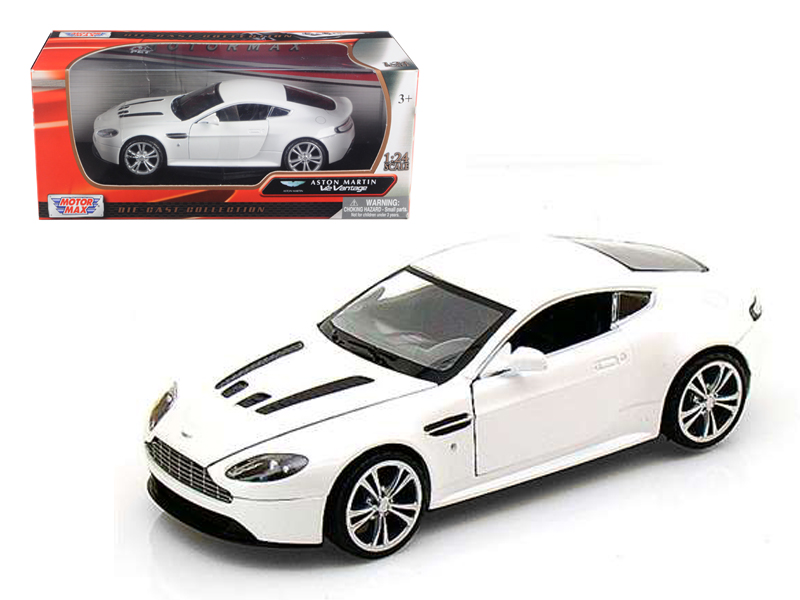 aston martin v12 vantage pearl white 1/24 diecast car model by motormax aston martin v12 vantage pearl white 1/24 diecast car model by motormax
