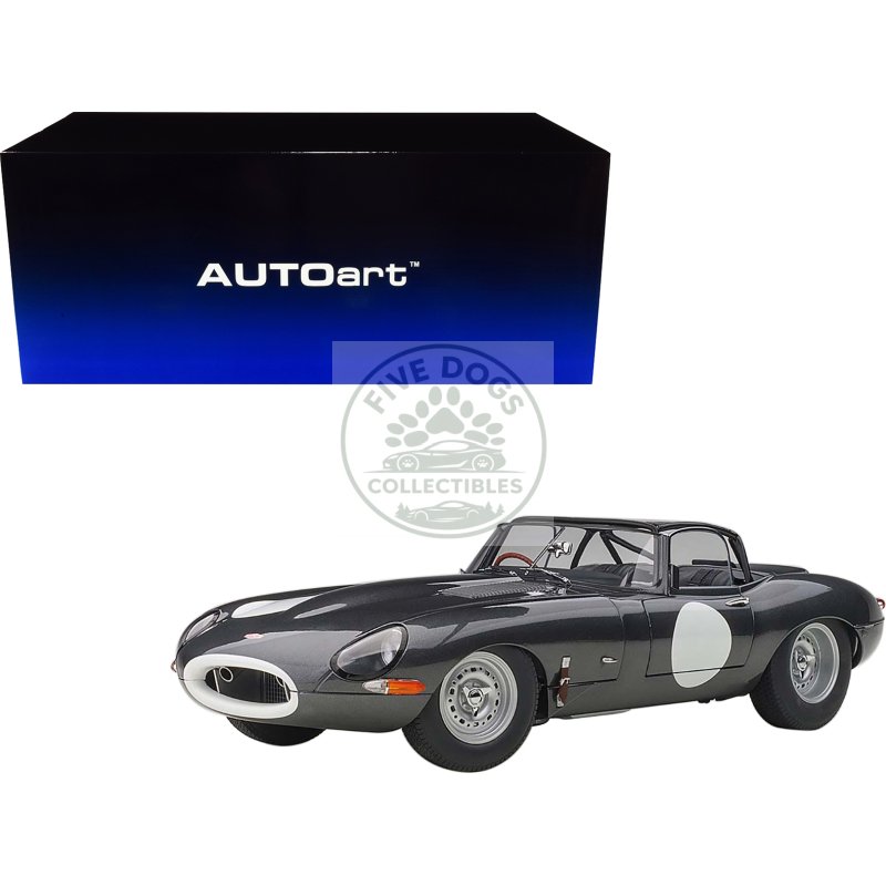 jaguar lightweight e type roadster rhd (right hand drive) dark gray 1/18 model car by autoart