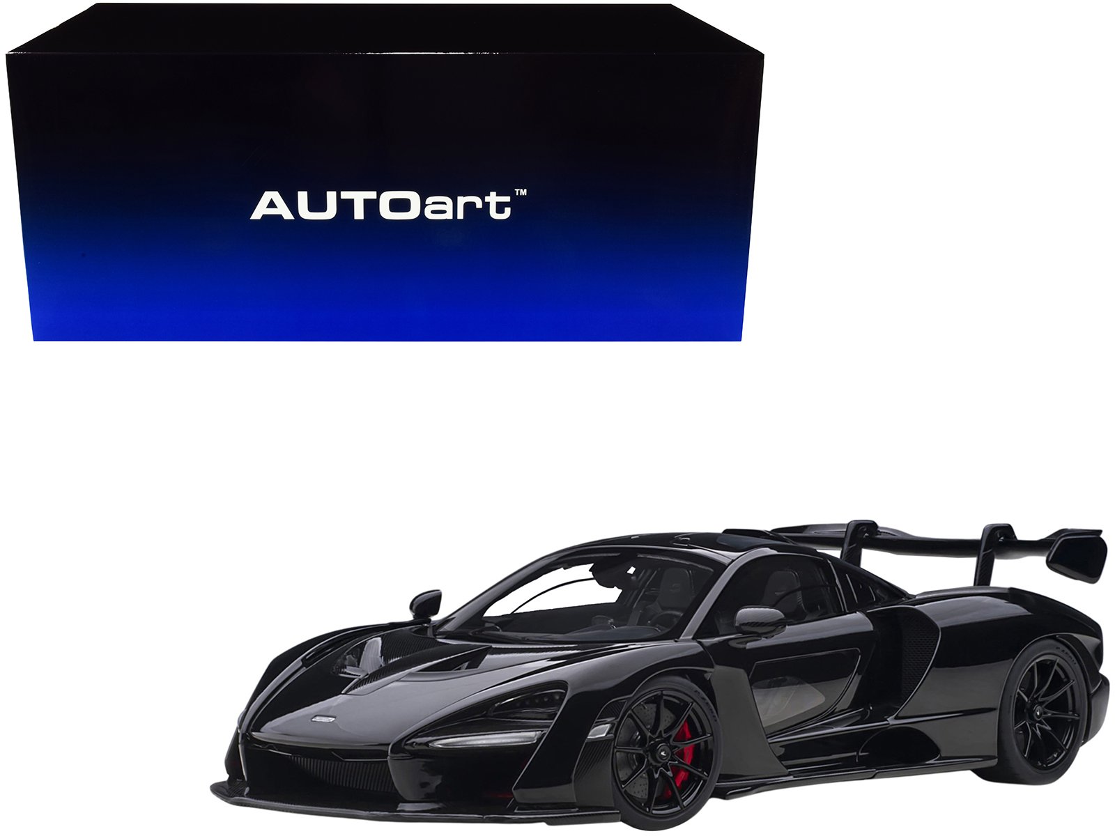 mclaren senna stealth cosmos black with carbon accents 1/18 model car by autoart mclaren senna stealth cosmos black with carbon accents 1/18 model car by autoart
