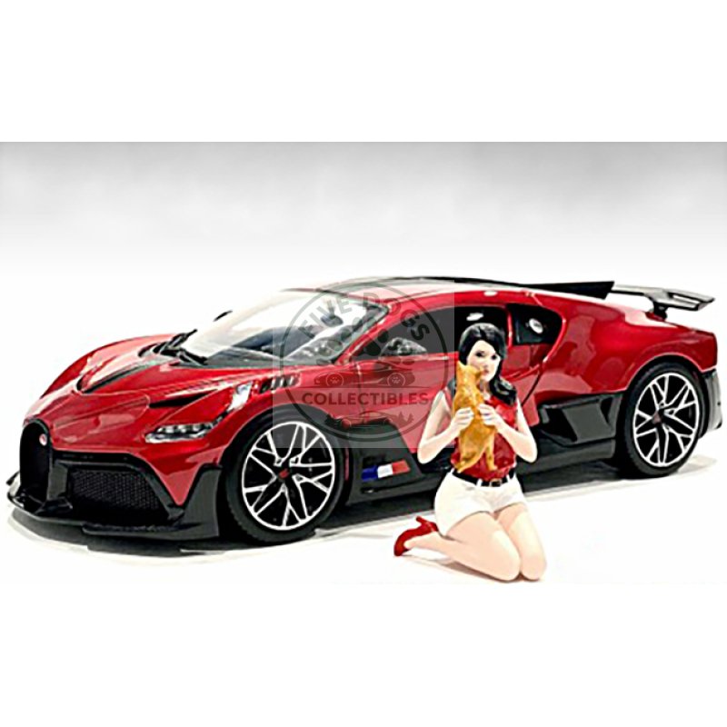 "girls night out" gigi with cat figurine for 1/18 scale models by american diorama