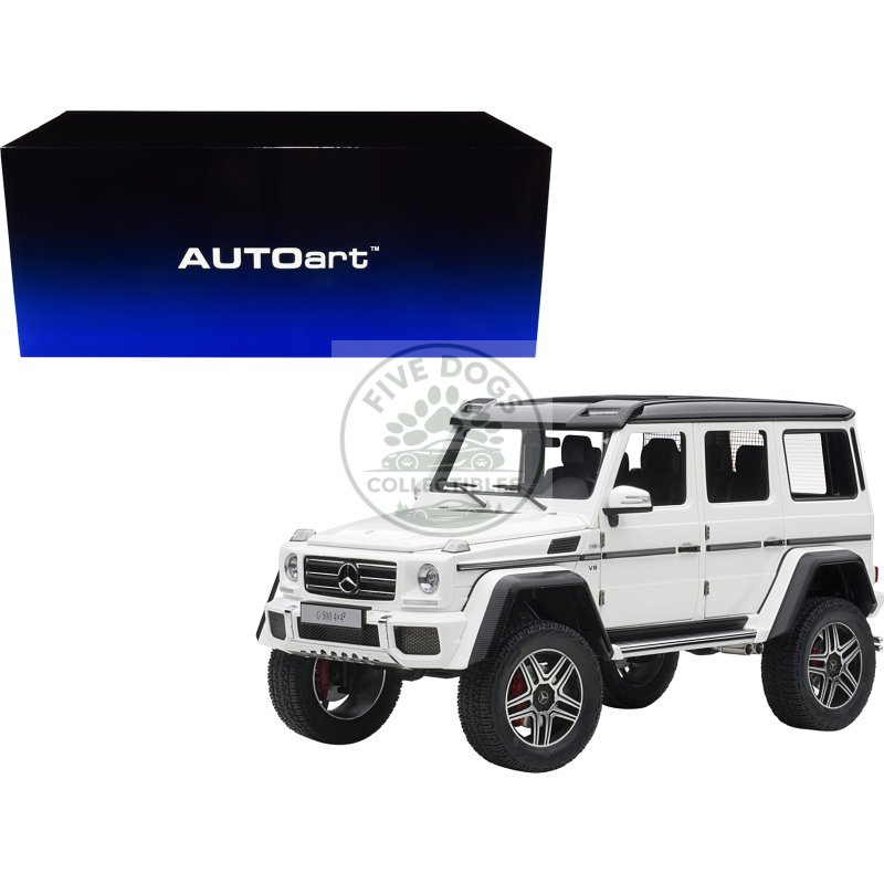 mercedes benz g500 4x4 2 gloss white 1/18 model car by autoart