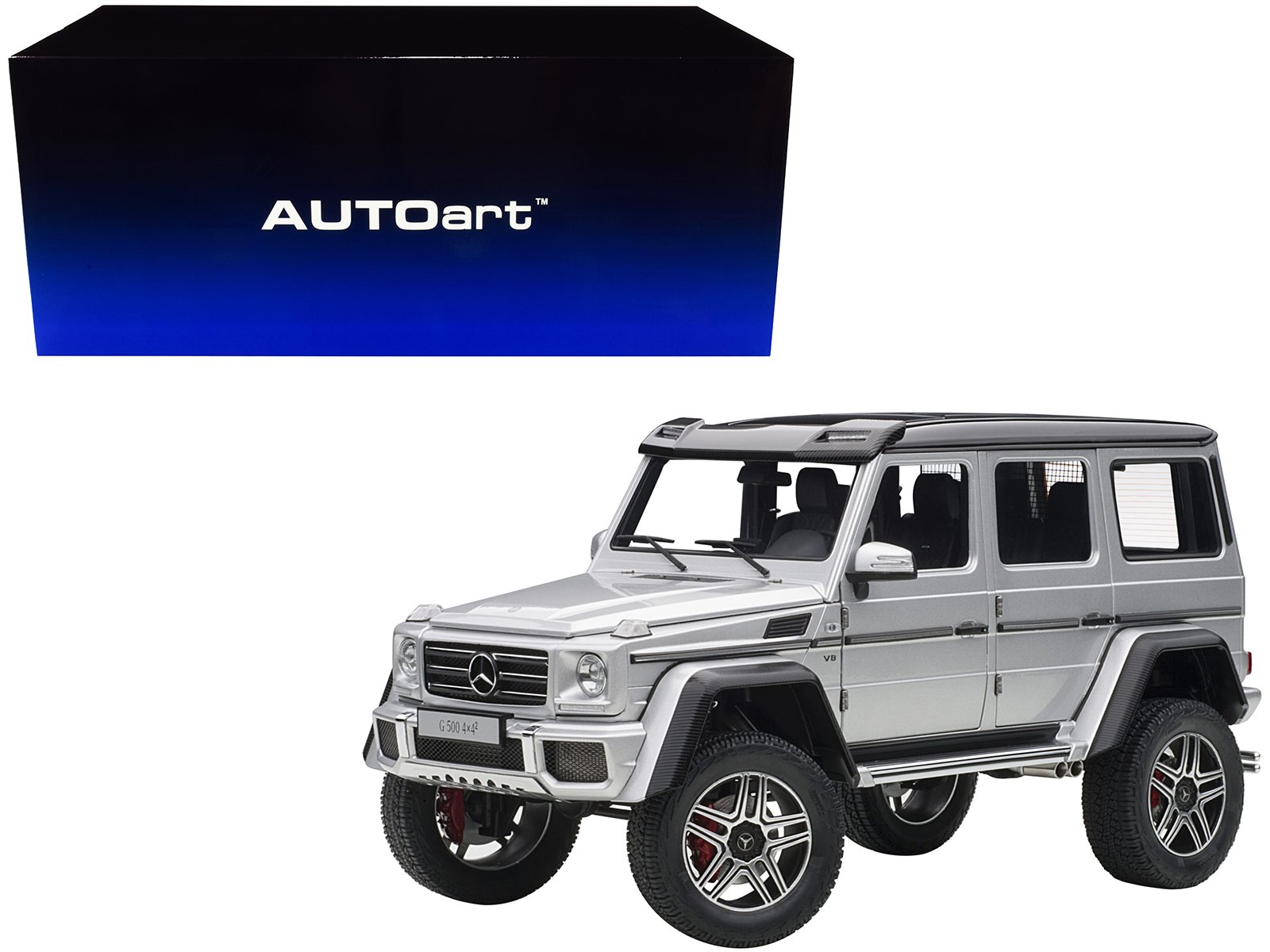mercedes benz g500 4x4 2 silver 1/18 model car by autoart mercedes benz g500 4x4 2 silver 1/18 model car by autoart