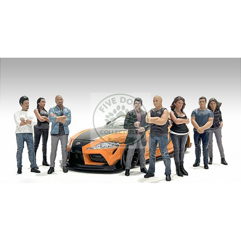 "car meet 3" 8 piece figure set for 1/18 scale models by american diorama