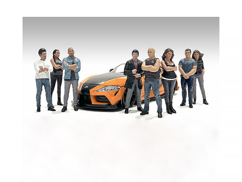 "car meet 3" 8 piece figure set for 1/18 scale models by american diorama "car meet 3" 8 piece figure set for 1/18 scale models by american diorama