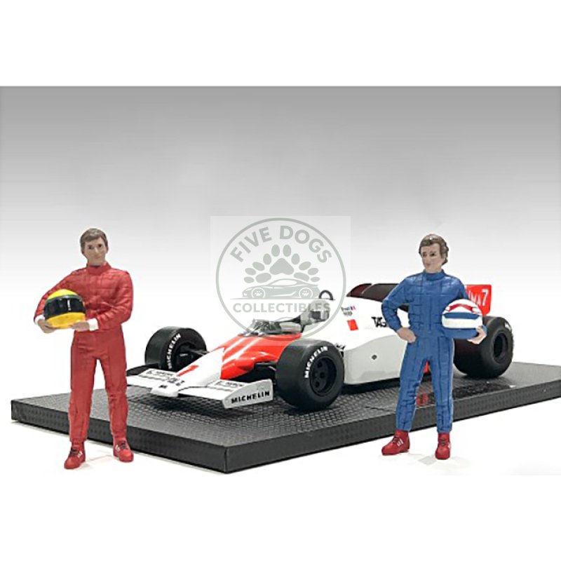 "racing legends" 80's set of 2 diecast figures for 1/43 scale models by american diorama