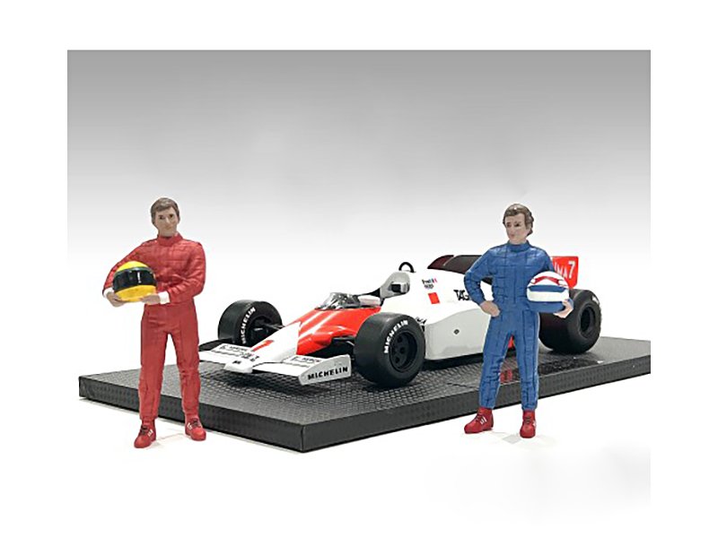 "racing legends" 80's set of 2 diecast figures for 1/43 scale models by american diorama "racing legends" 80's set of 2 diecast figures for 1/43 scale models by american diorama