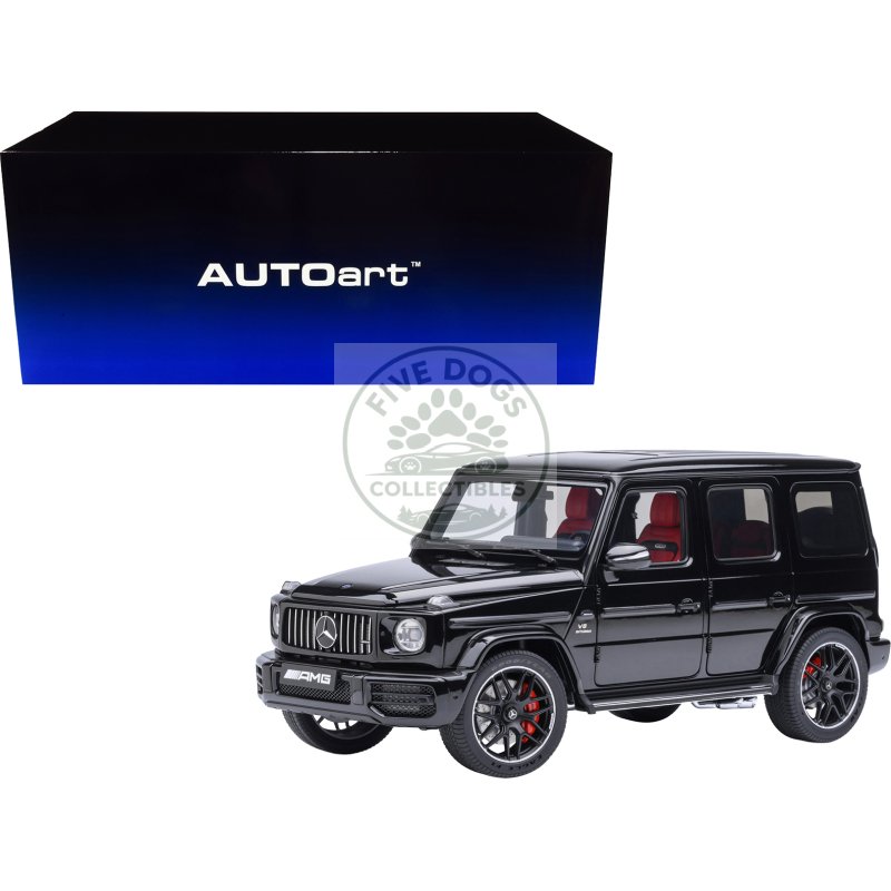 2019 mercedes benz amg g63 black with red interior 1/18 model car by autoart