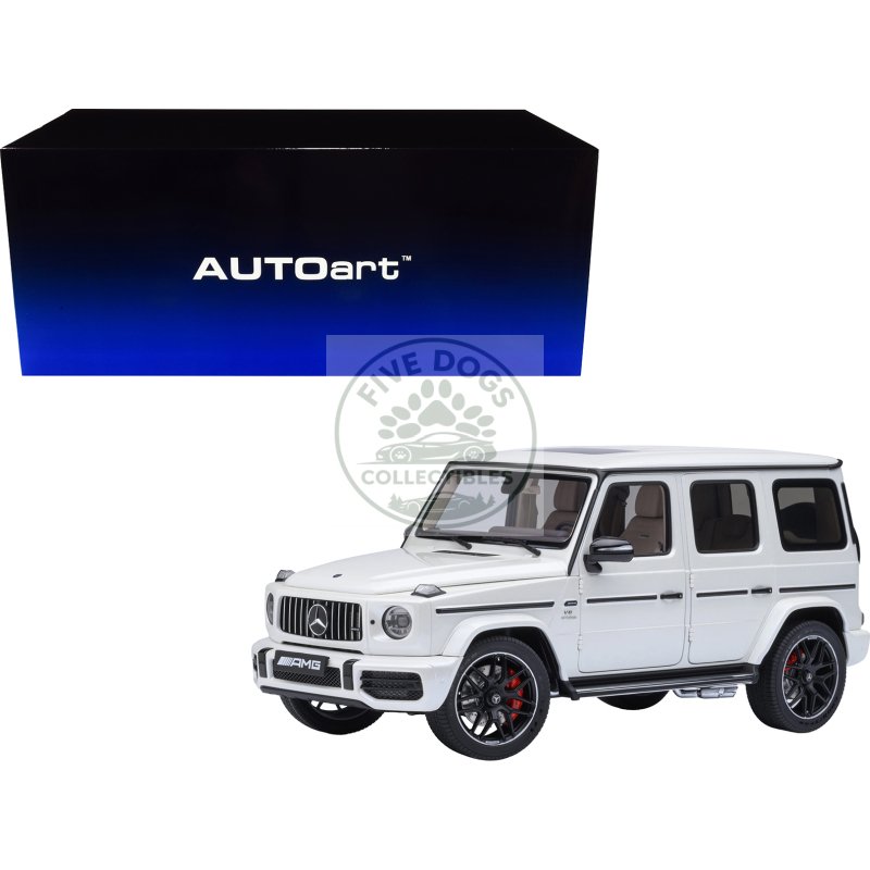 2019 mercedes benz amg g63 brilliant white metallic 1/18 model car by autoart