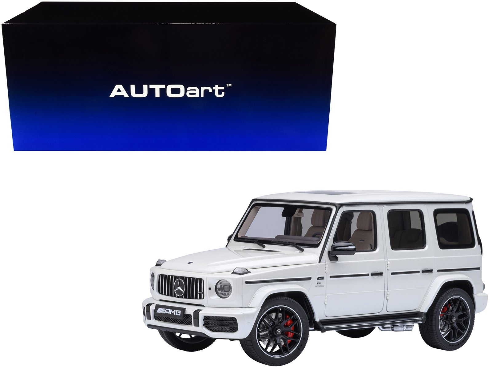 2019 mercedes benz amg g63 brilliant white metallic 1/18 model car by autoart 2019 mercedes benz amg g63 brilliant white metallic 1/18 model car by autoart