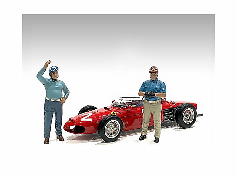 "racing legends" 50's set of 2 diecast figures for 1/43 scale models by american diorama "racing legends" 50's set of 2 diecast figures for 1/43 scale models by american diorama